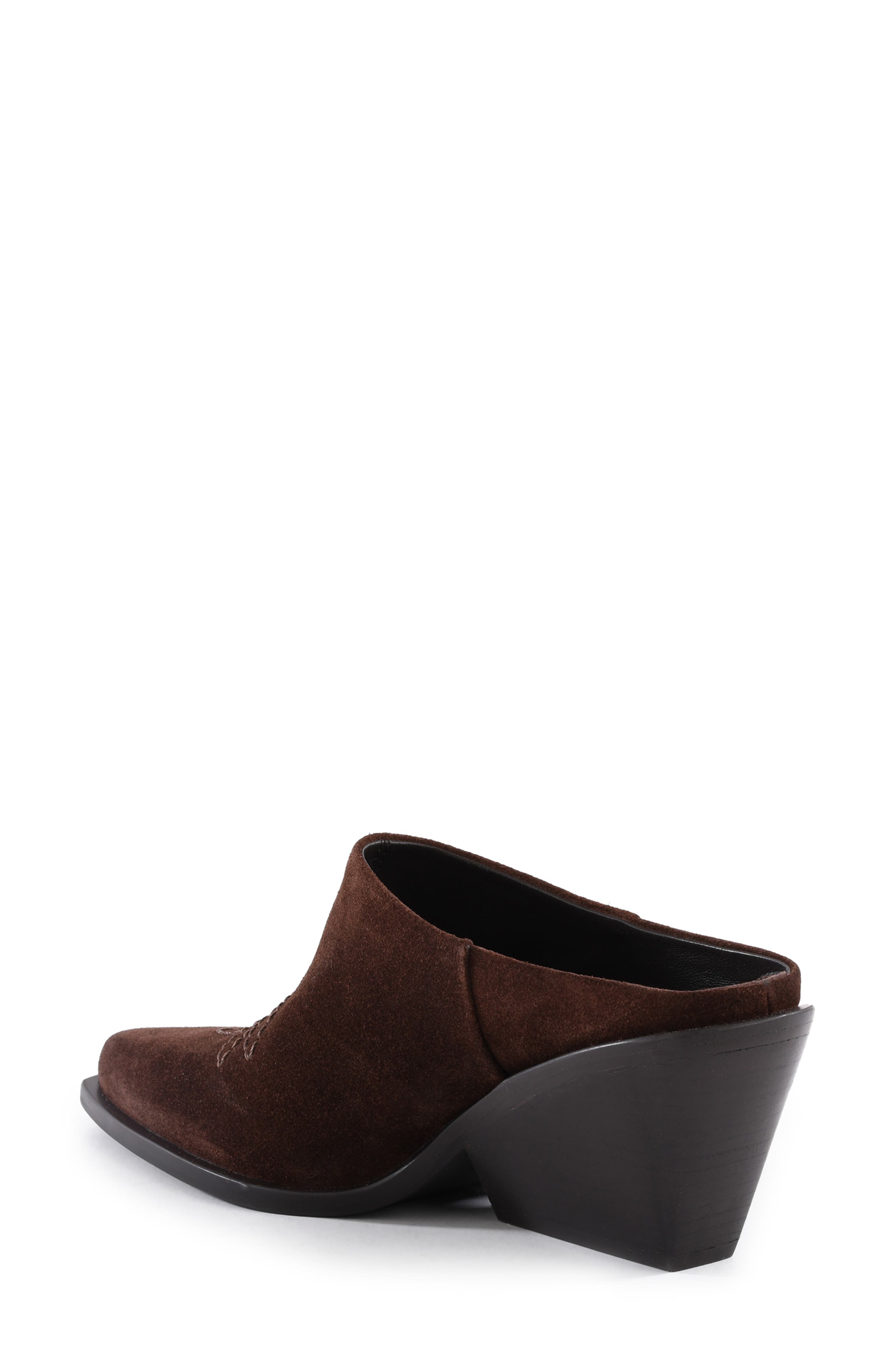 Seychelles Spirit Pointed Toe Mule, Alternate, color, Dark Brown Suede