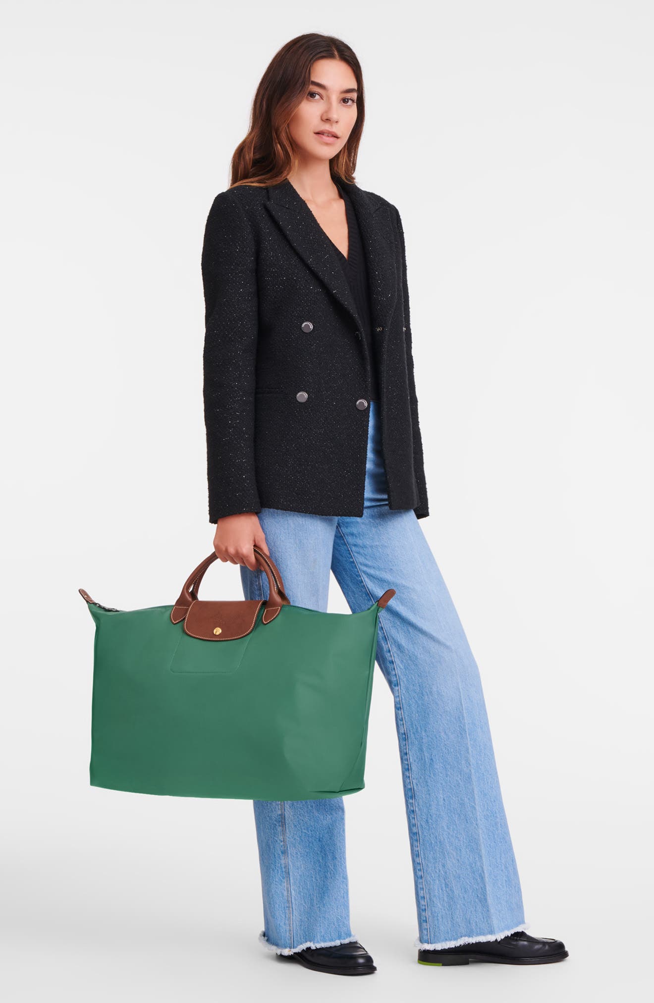 Longchamp Large Le Pliage Original Travel Bag, Alternate, color, Sage