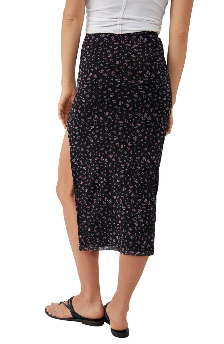 Free People Rosalie Floral Print Mesh Skirt, Alternate, color,
