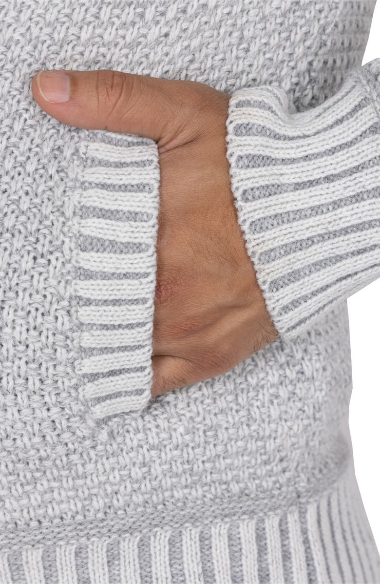 XRAY Hooded Full-Zip Mock Neck Sweater Jacket, Alternate, color, Oatmeal