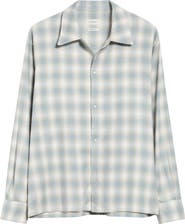Second Layer Ombré Plaid Relaxed Cotton & Lyocell Snap Shirt