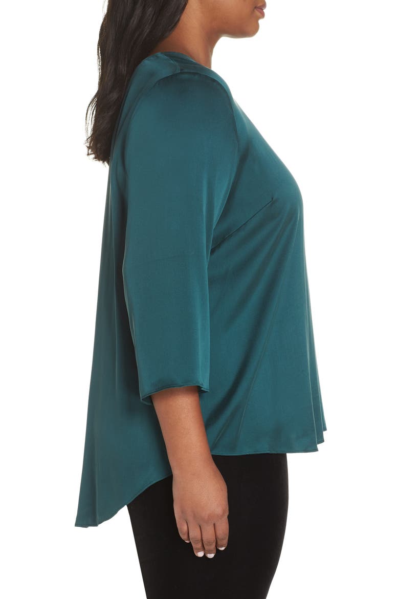 Stretch Silk Top, Alternate, color, PINE