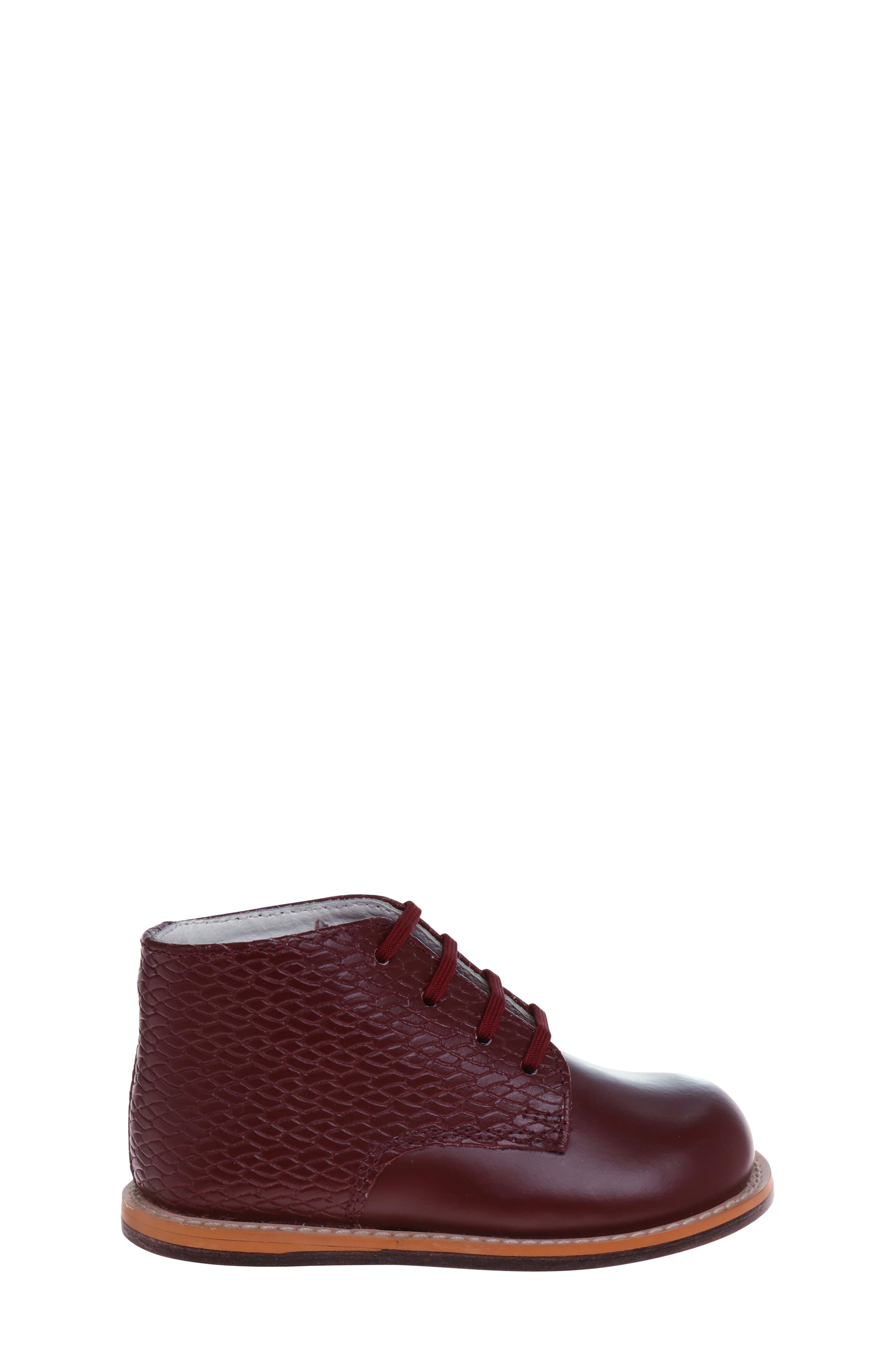Kids' Lace-Up Boot, Alternate, color, BURGUNDY WOVEN