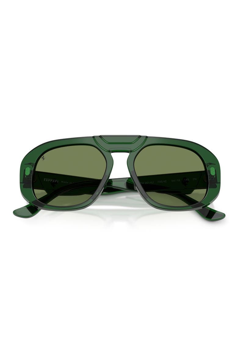 54mm Pillow Sunglasses, Alternate, color, DARK GREEN / GREEN