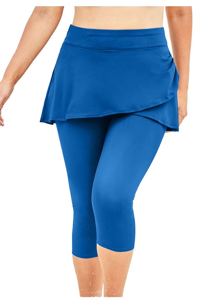 Skirted Swim Capri Pant, Main, color, DREAM BLUE