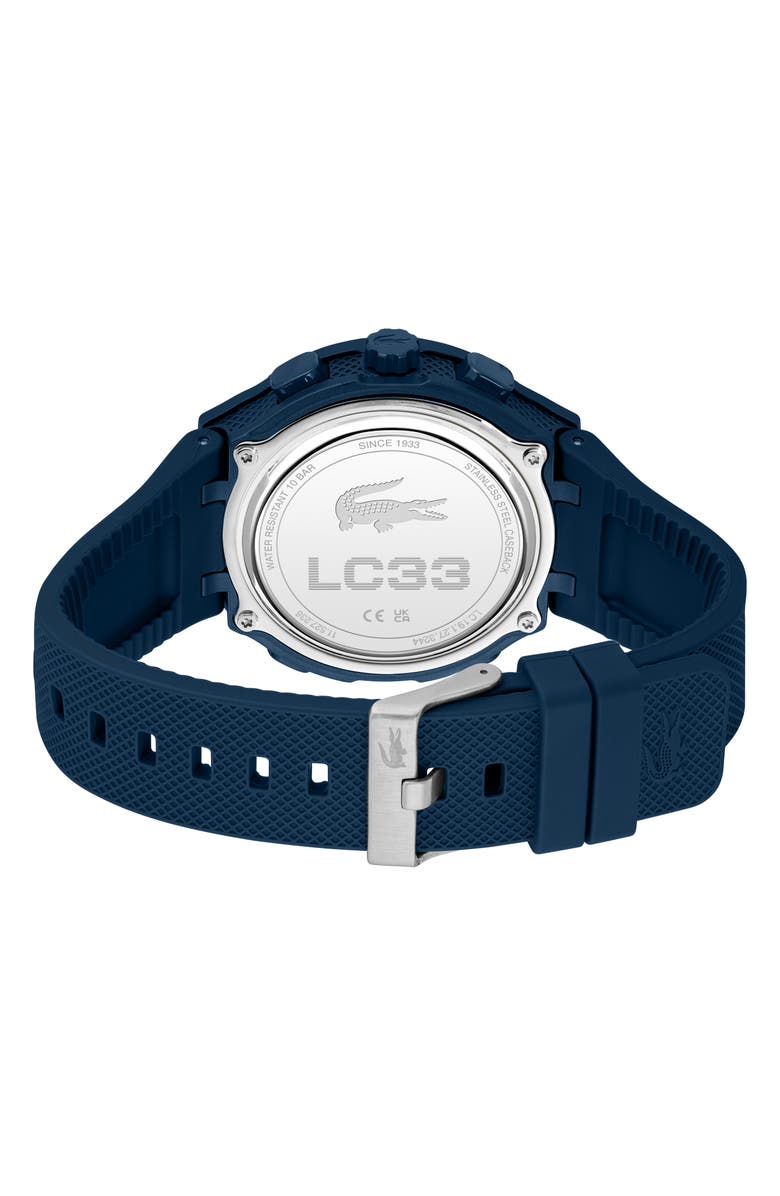 Lacoste LC33 Silicone Strap Watch, 45mm, Alternate, color, Navy