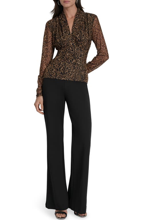 Dkny Zebra Print Long Sleeve Mesh Shirt In Animal Print