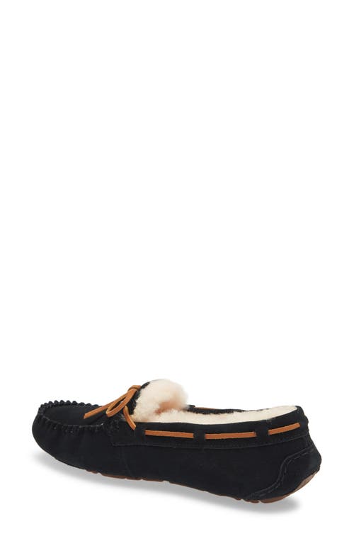 Ugg Dakota Womens Suede Shearling Lined Moccasin Slippers In Black Suede