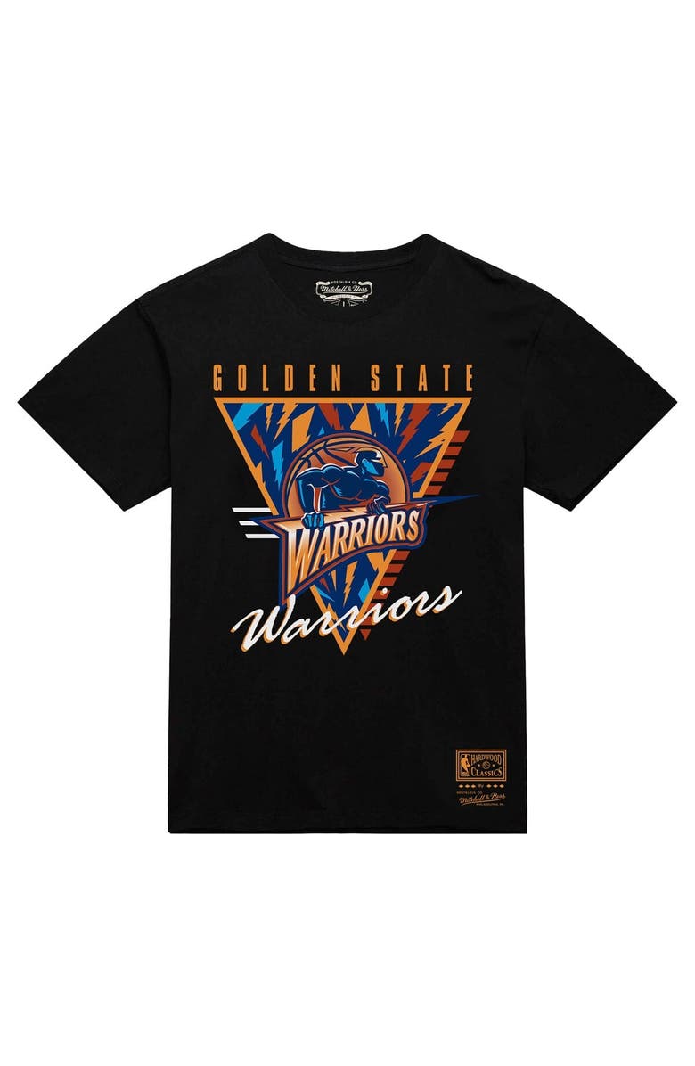 Mitchell & Ness Men's Mitchell & Ness  Black Golden State Warriors Worldwide Collection Tri-Logo T-Shirt, Alternate, color, 