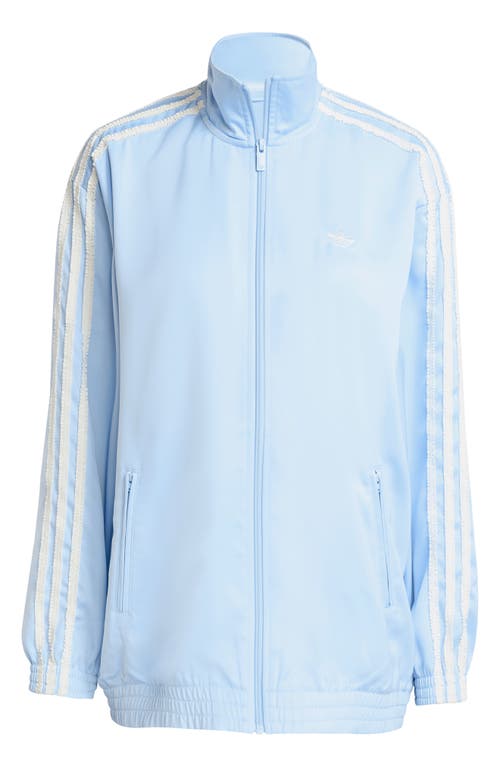 Adidas Originals Adidas Ruffle 3-stripes Satin Track Jacket In Blue