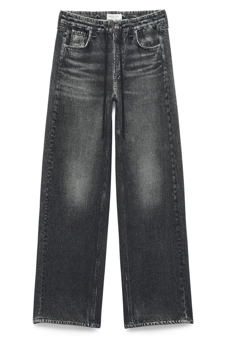 rb Miramar Pull-On Wide Leg Cotton Terry Sweatpant Jeans, Alternate, color, WSHBK