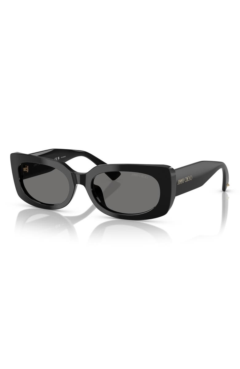 Jimmy Choo 54mm Polarized Pillow Sunglasses, Alternate, color, Black / Polar Dark Grey