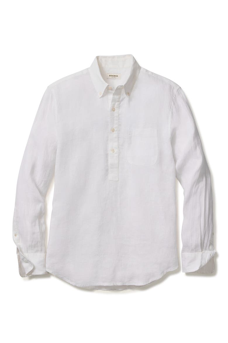 Everyday Linen Popover Shirt, Alternate, color, WHITE