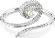 Swarovski x Ariana Grande Treble Clef Crystal & Faux Pearl Bangle Bracelet