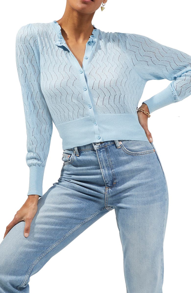 French Connection Jessica Lace Stitch Cardigan, Main, color,