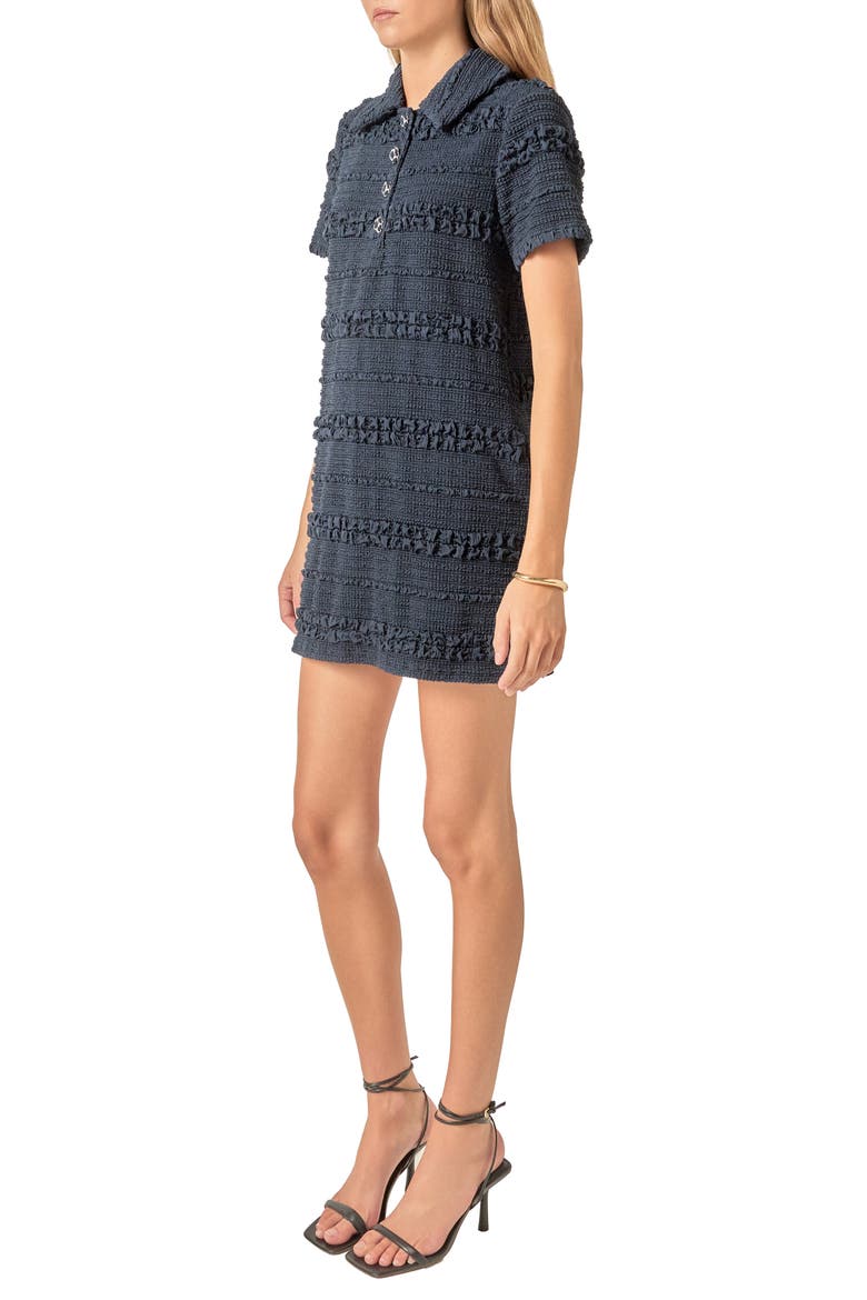 Embroidered Stretch Polo Minidress, Alternate, color, NAVY