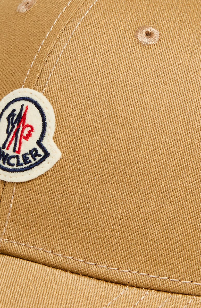 Moncler Logo Patch Baseball Cap, Alternate, color, Beige