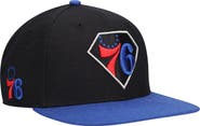 '47 Men's '47 Black/Royal Philadelphia 76ers 75th Anniversary Carat Captain Snapback Hat