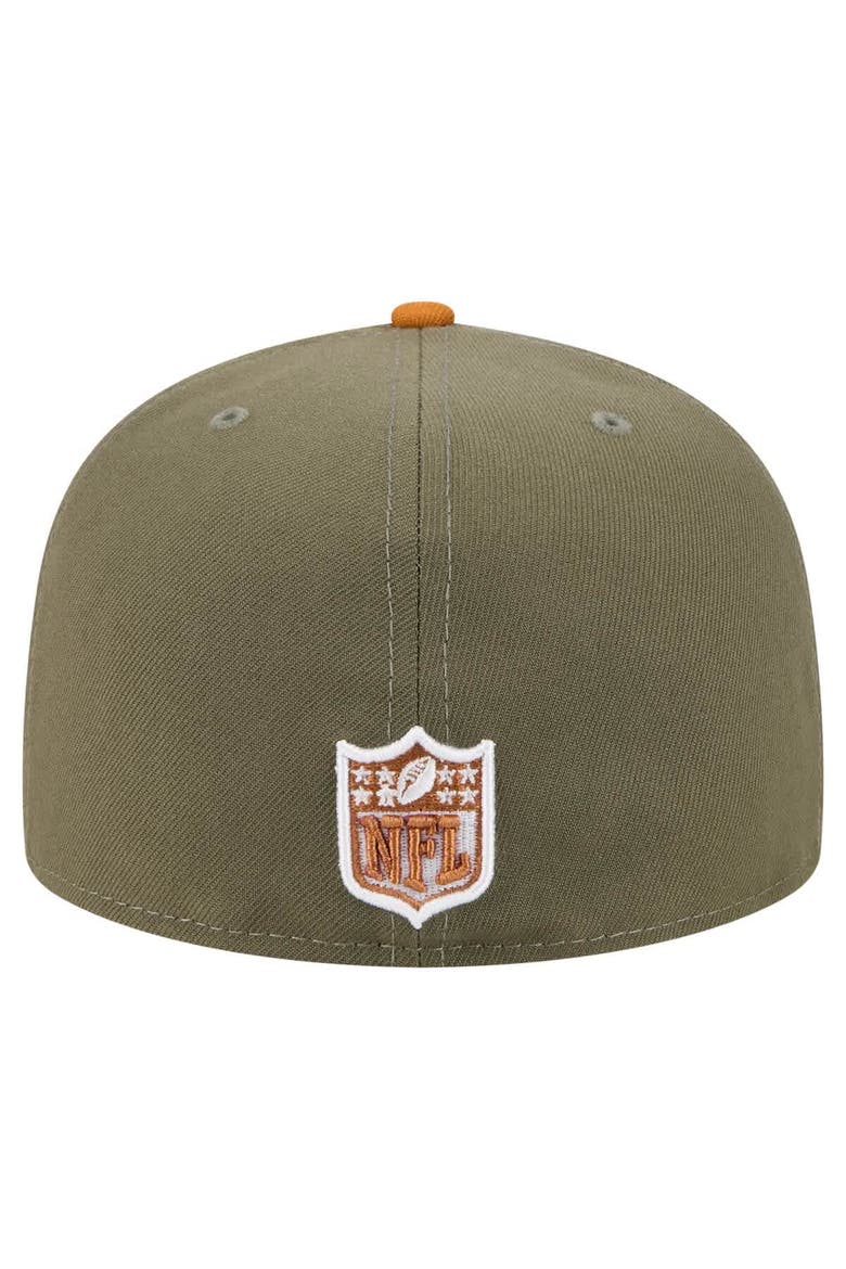 Men's New Era Olive/Brown Dallas Cowboys 2-Tone Color Pack A-Frame 59FIFTY Fitted Hat, Alternate, color, Olive