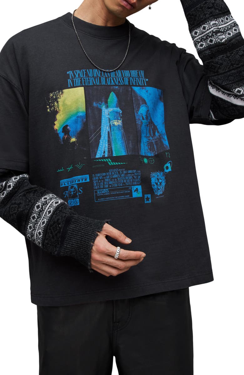 AllSaints Radiance Oversize Graphic T-Shirt, Alternate, color, 