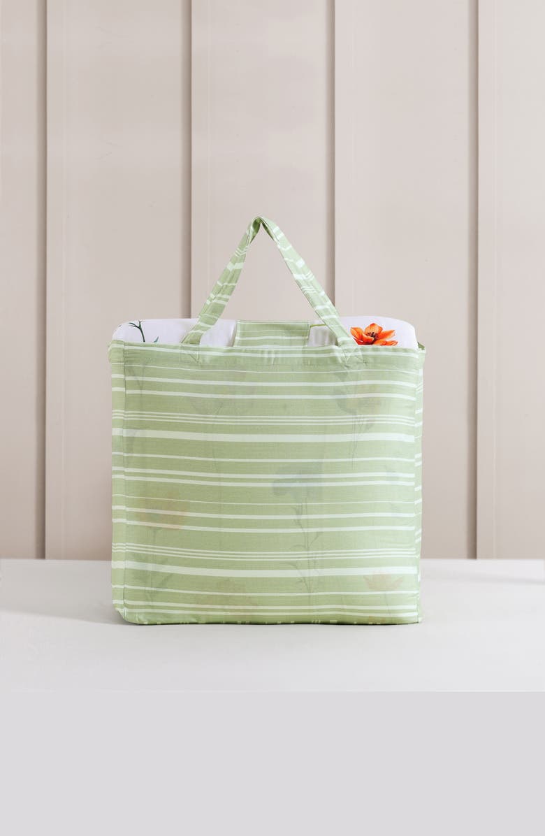 Bebejan Fresh Cut Flowers 200 Thread Count Cotton Sateen 5-Piece Reversible Comforter Set, Alternate, color, Ivory