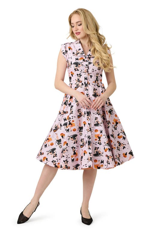 Unique Vintage 1950s Shirt Dress In Pink