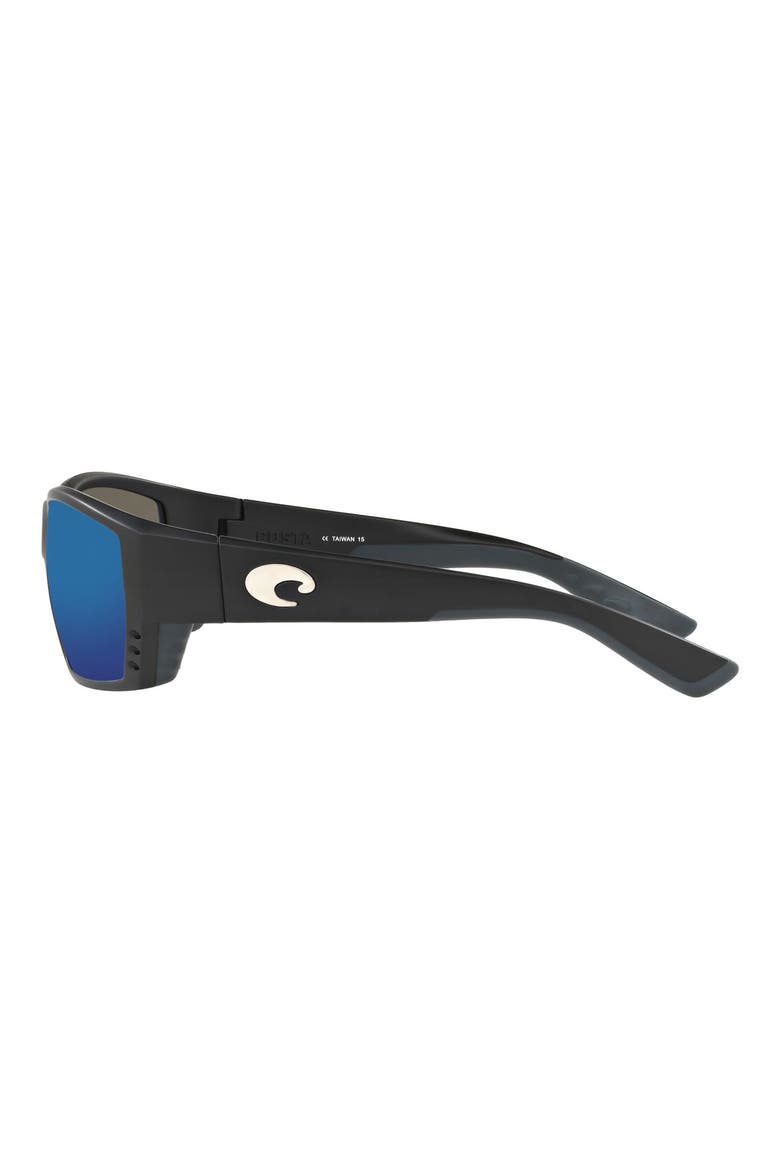 62mm Polarized Oversize Rectangular Sunglasses, Alternate, color, BLACKOUT/ BLUE MIRROR 580P
