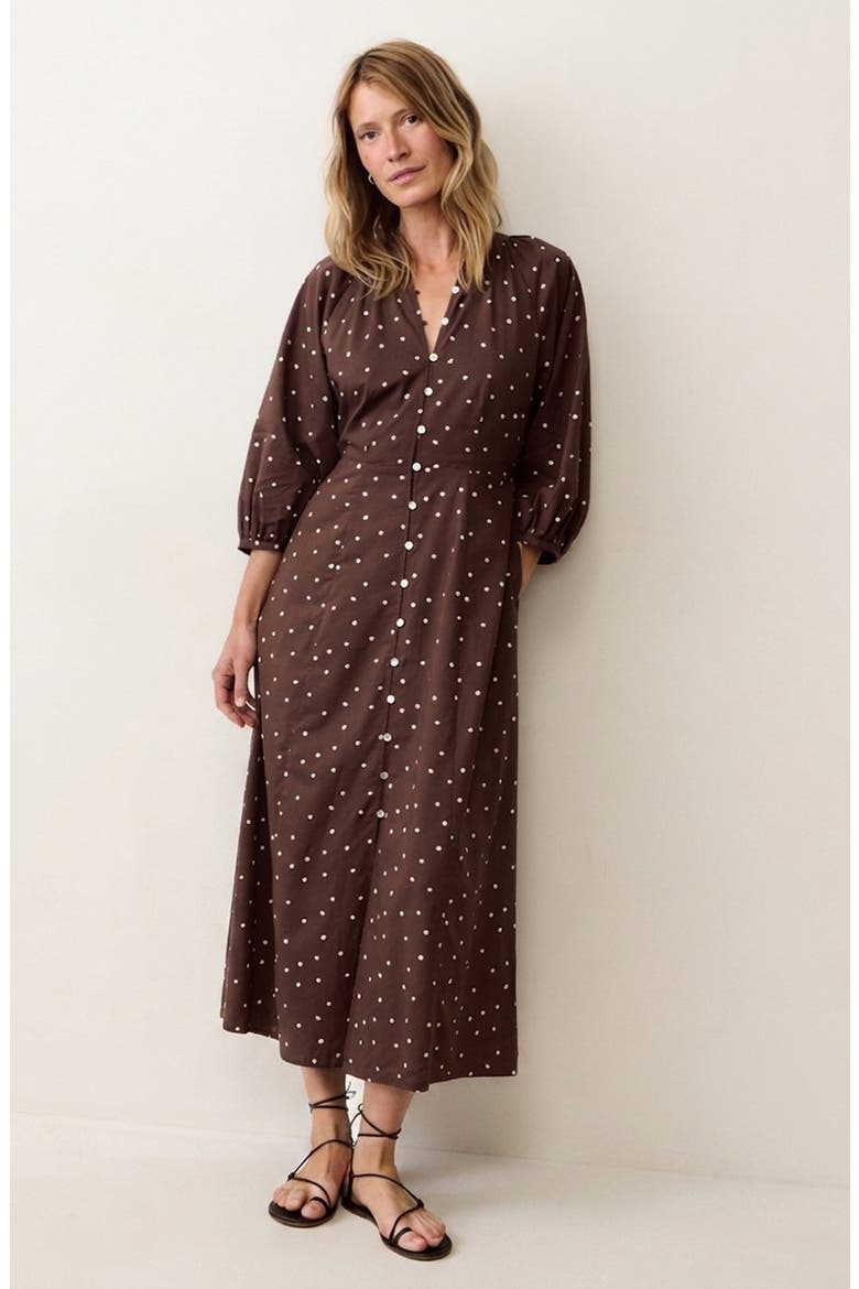 Willow Dot Maxi Dress, Alternate, color, CHOCOLATE POLKA DOT