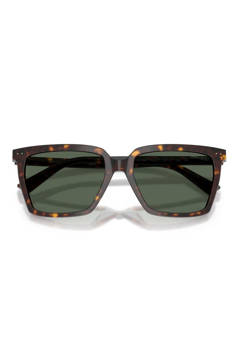 55mm Square Sunglasses, Alternate, color, HAVANA / DARK GREEN
