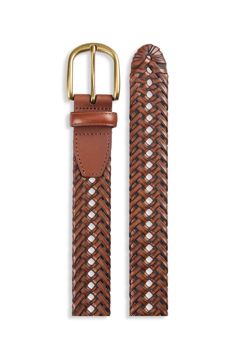 Big & Tall Braided Belt, Alternate, color, BROWN