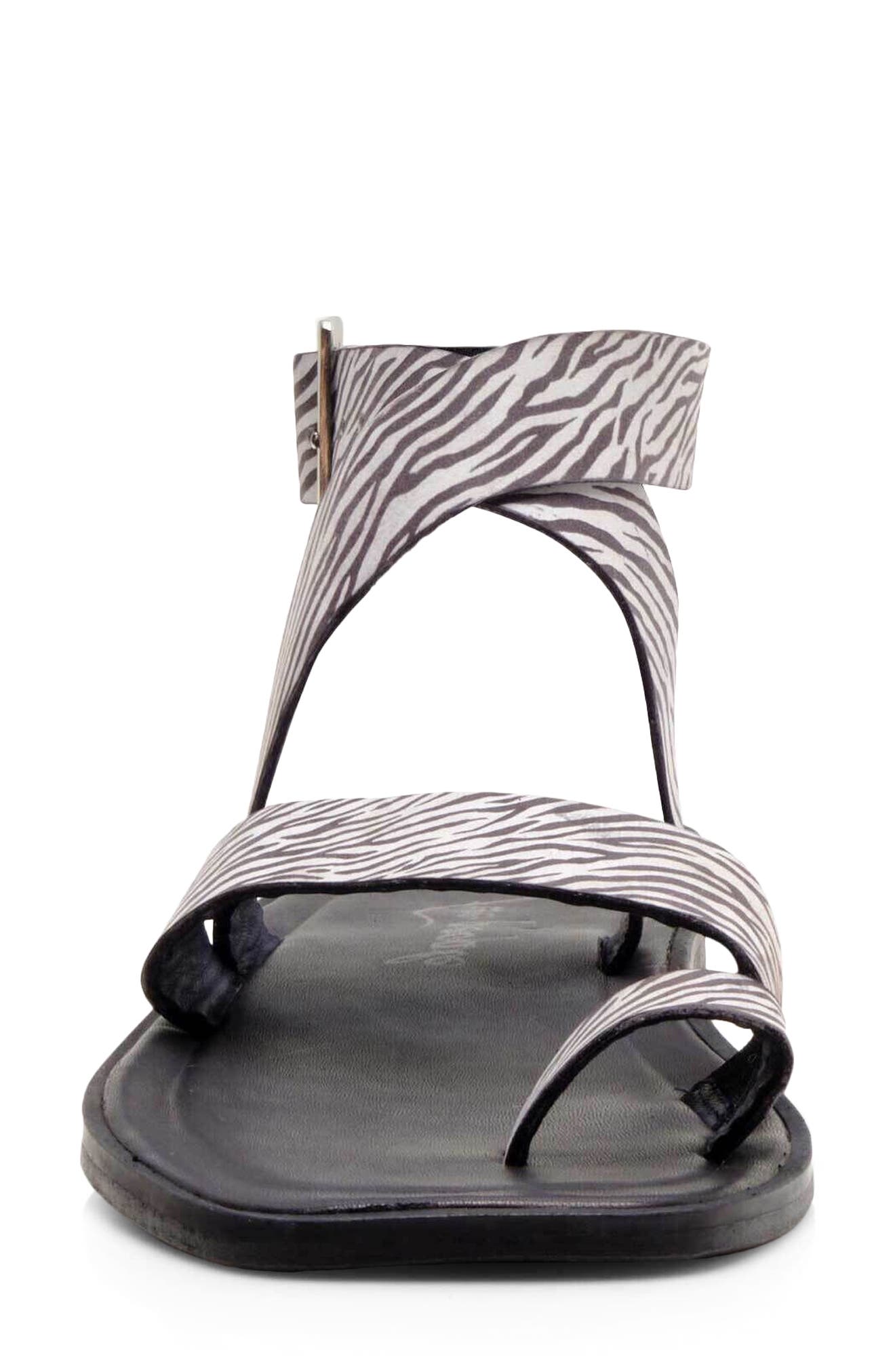 Romeo Wrap Sandal, Alternate, color, ZEBRA