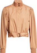 Chloé Crop Gathered Cotton Poplin Jacket