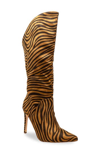 Chase & Chloe Chase And Chloe Adonis Asymmetric Stiletto Boot In Brown