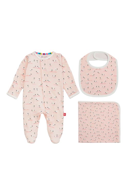 Magnetic Me Baa Baa Baby Magnetic Footie, Bib & Blanket Gift Set In Pink