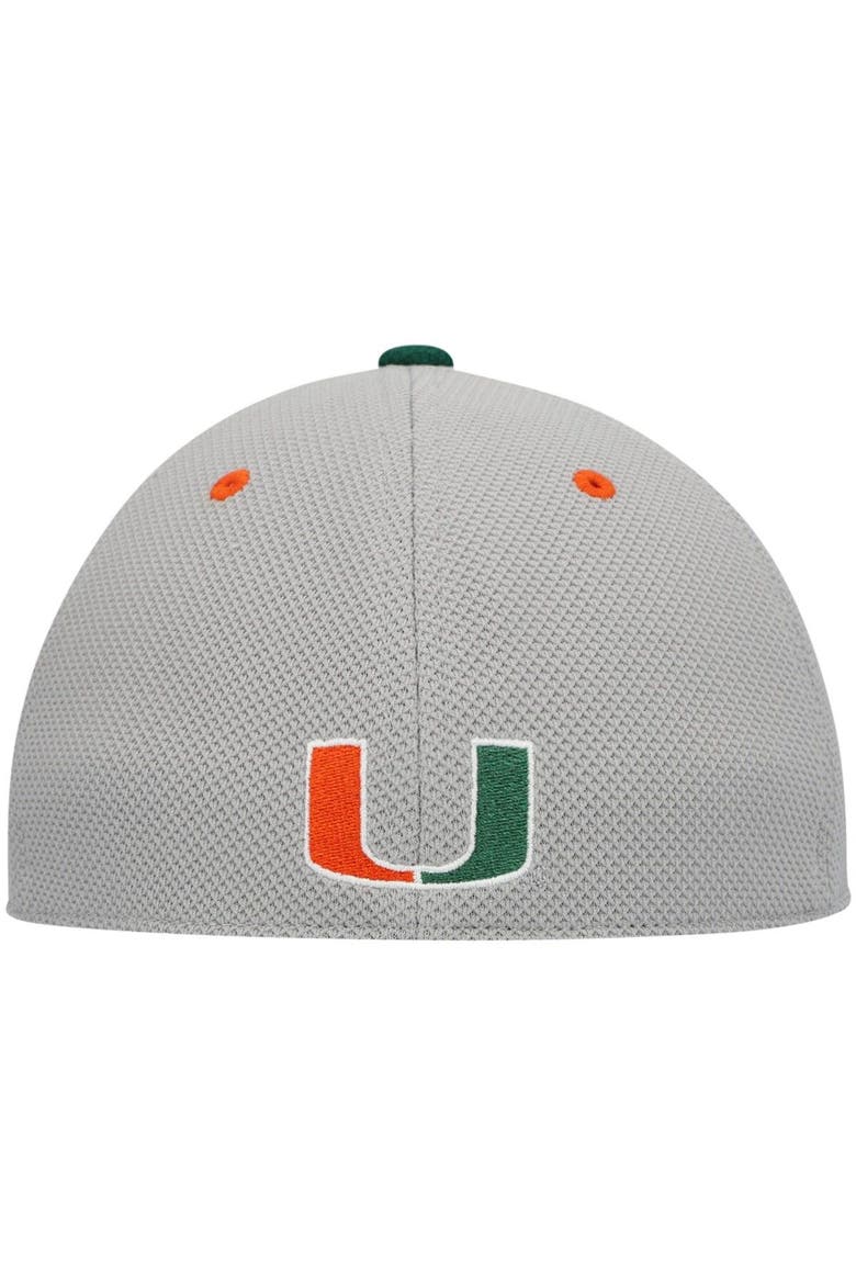 Men's adidas Gray Miami Hurricanes On-Field Baseball Fitted Hat, Alternate, color, Gray