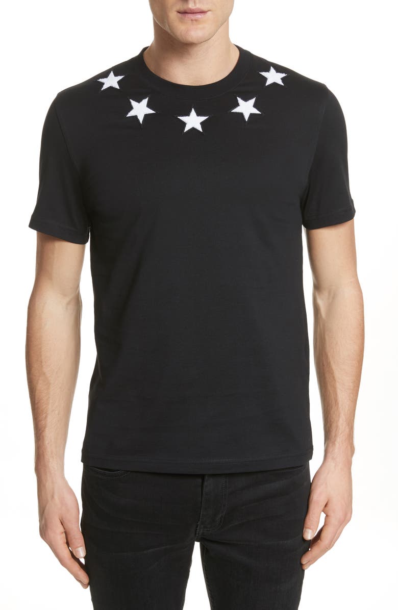 Givenchy Star Appliqué T-Shirt, Main, color, 