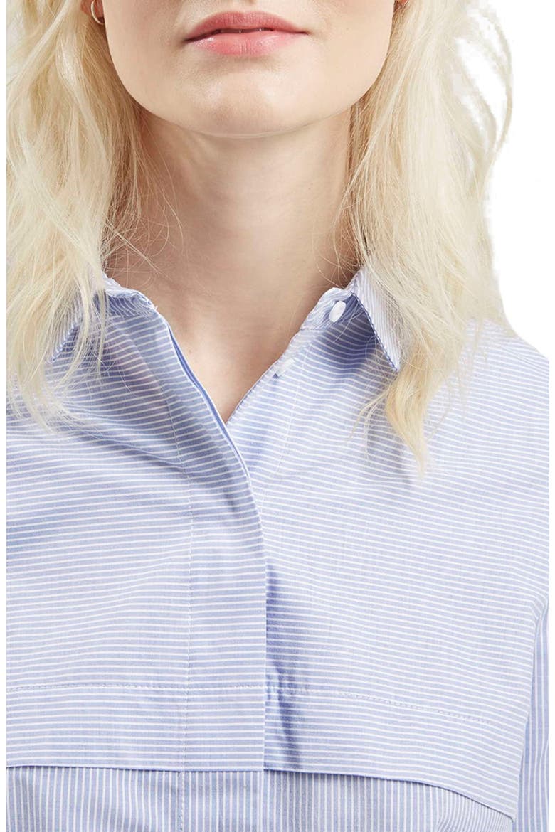 Stripe Crop Shirt, Alternate, color, LIGHT BLUE