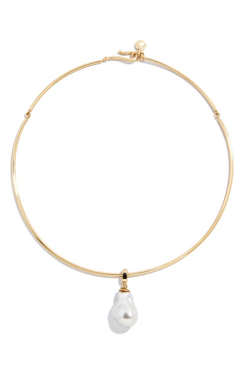 Teagan Faux Pearl Collar Necklace