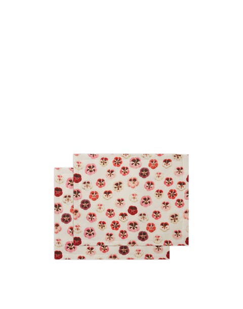 Placemats Set Of 2 (35x45) Pansy Ivory
