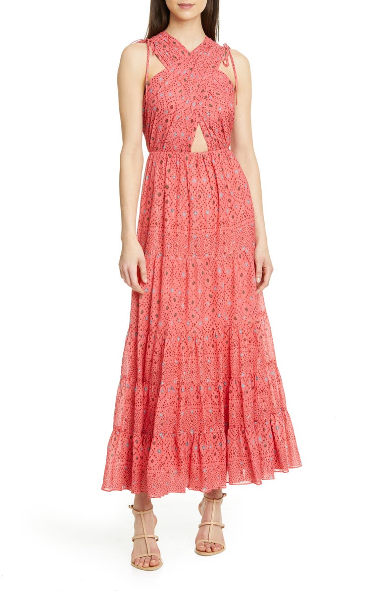 Ulla Johnson Karima Metallic Cutout Maxi Dress, Main, color, 