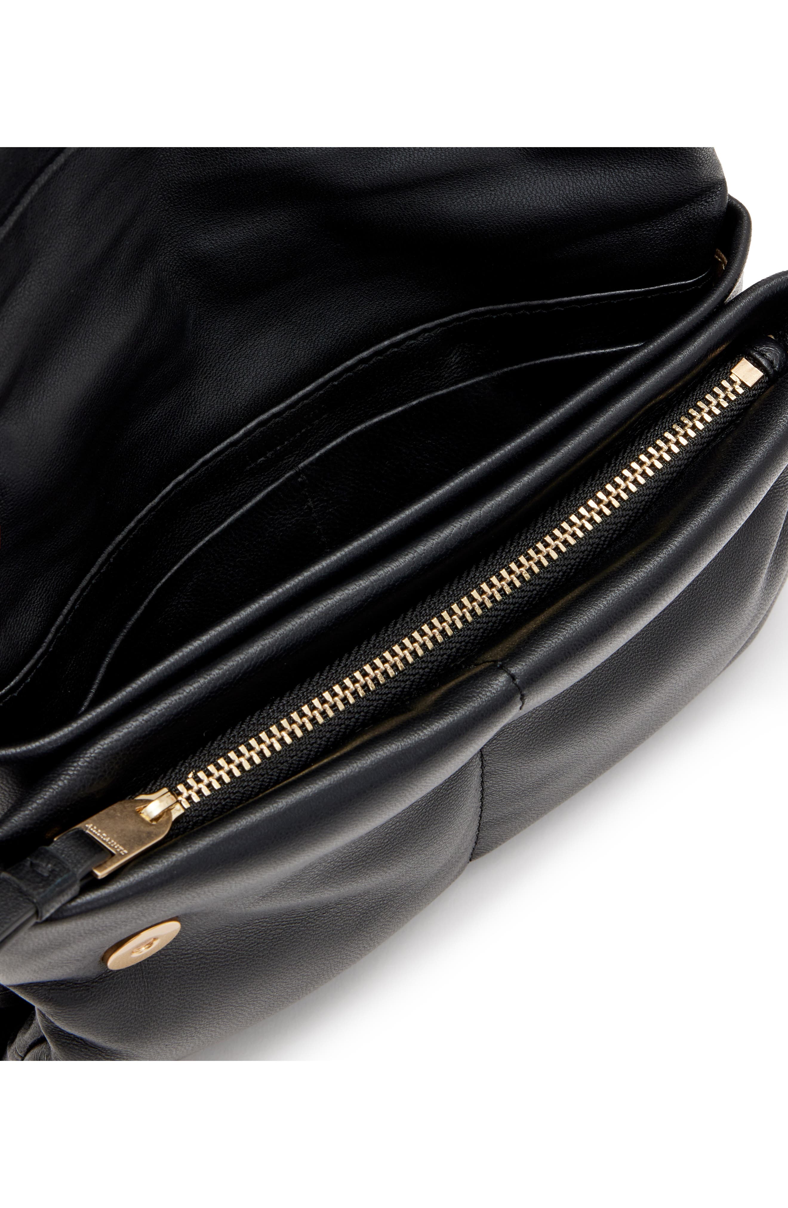 AllSaints Ezra Logo Strap Leather Crossbody Bag, Alternate, color, 