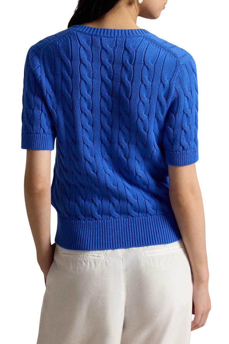 Short Sleeve Cable Stitch Cardigan (Women) | Nordstrom