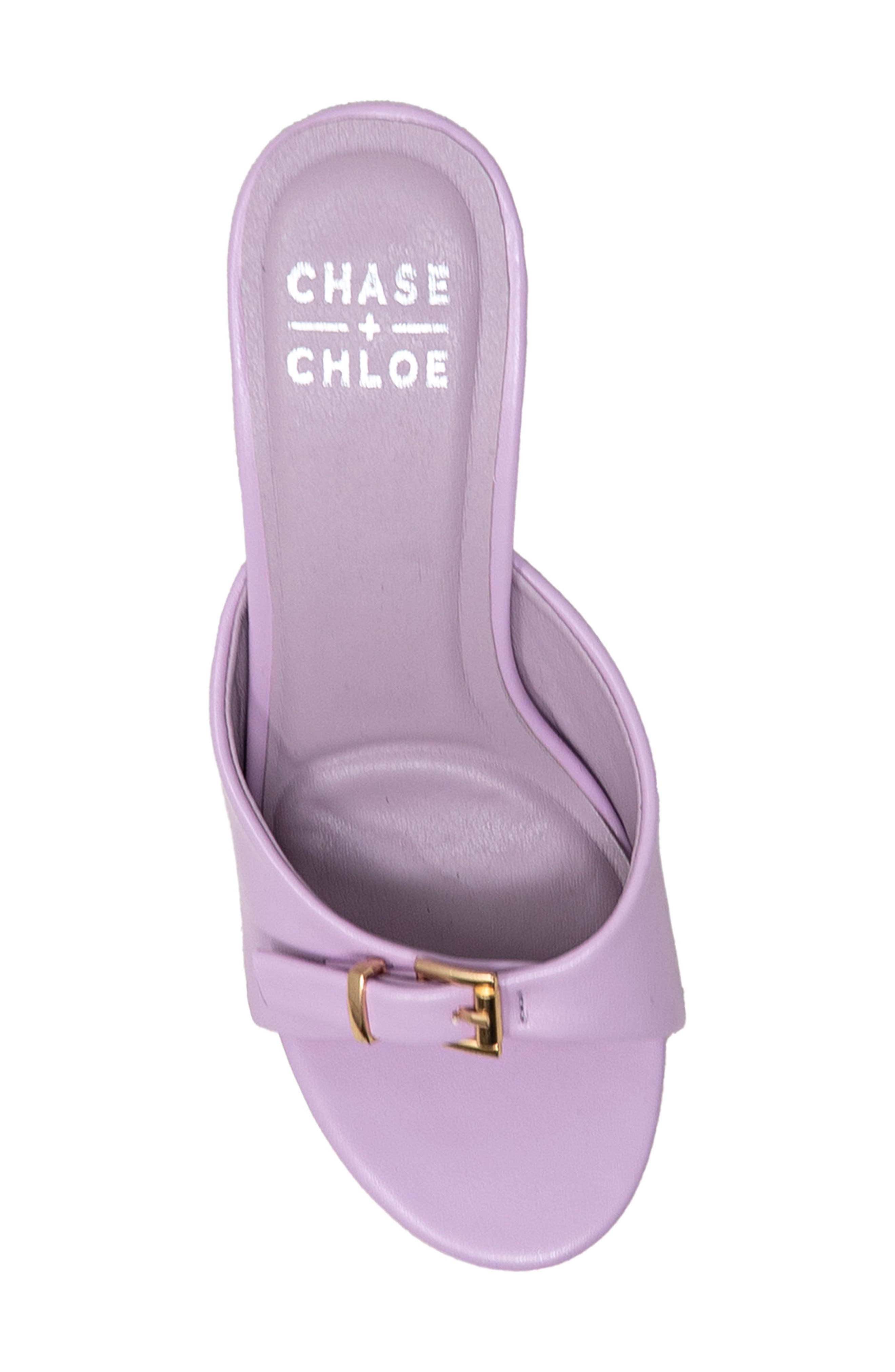 CHASE AND CHLOE Iridessa Buckle Slide Sandal, Alternate, color, Light Purple