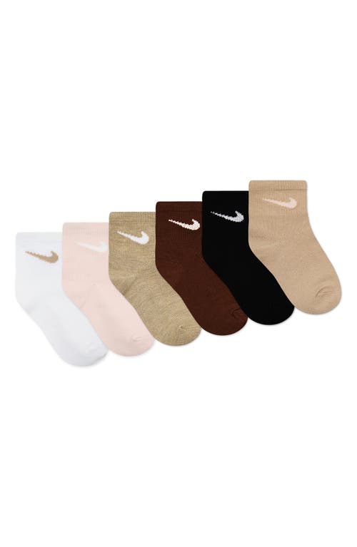 Nike Kids' Swoosh Cushioned Quarter Socks In Multi