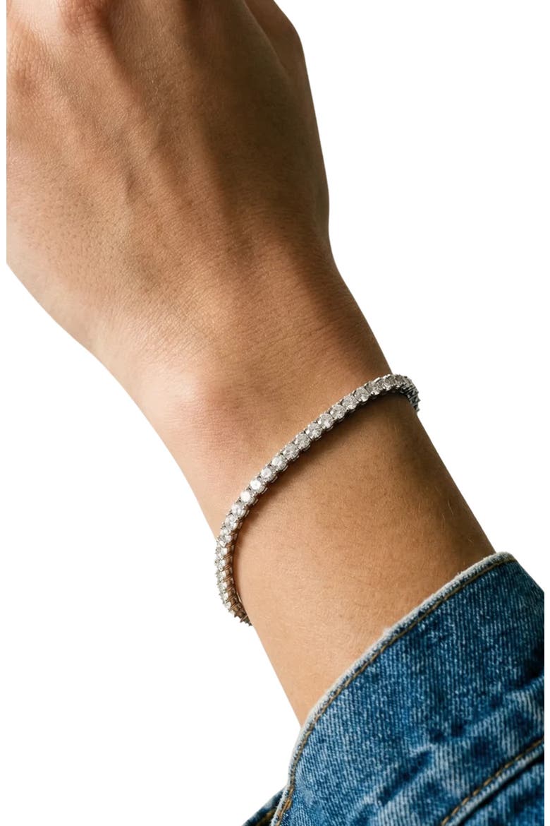 The Pavé Tennis Bracelet, Alternate, color, SILVER