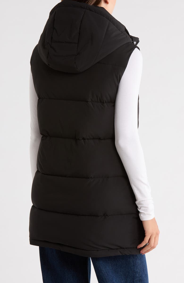 Michael Kors Longline 450 Fill Power Puffer Vest, Alternate, color, Black