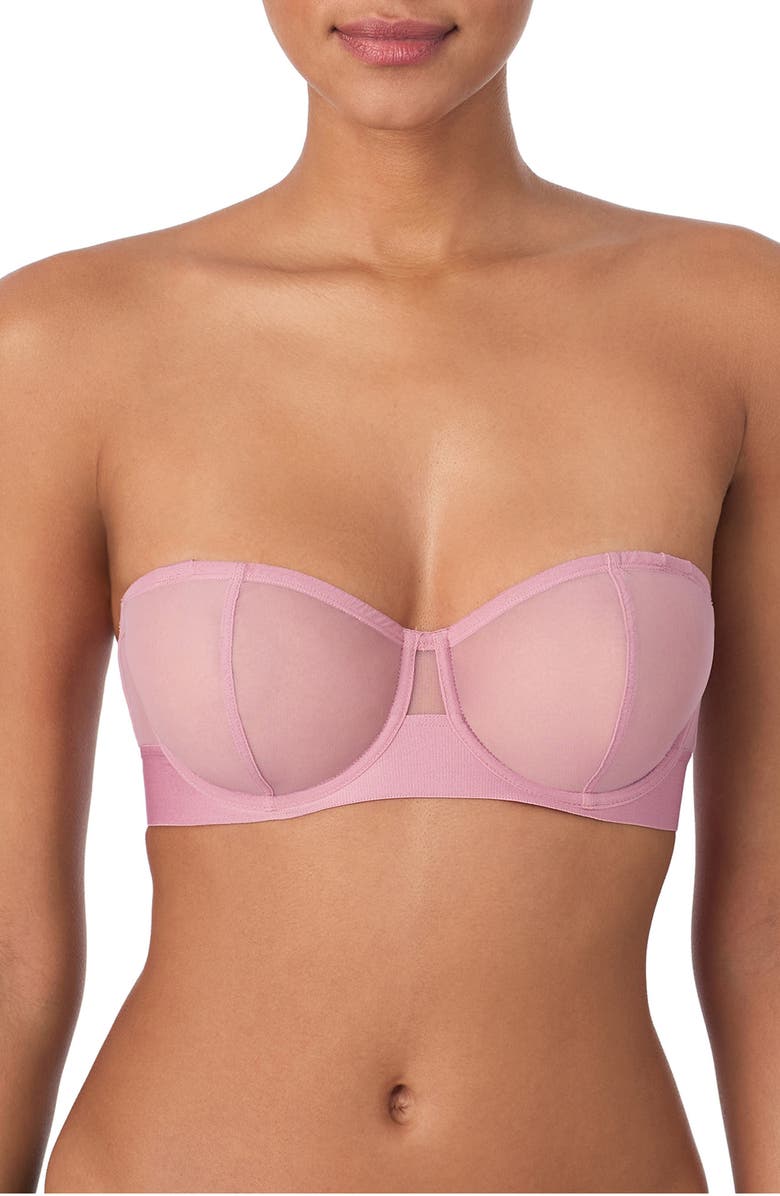 DKNY Sheers Strapless Underwire Bra, Main, color, Lilas