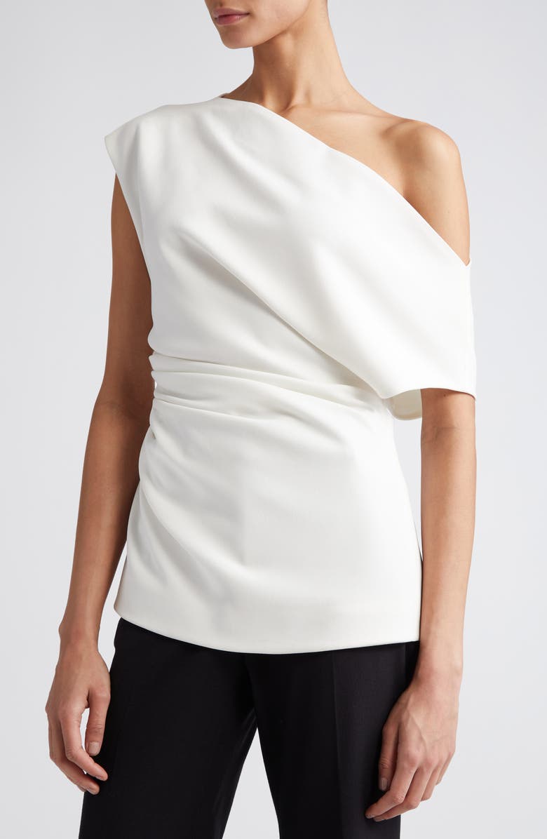 Proenza Schouler One-Shoulder Matte Crepe Top, Alternate, color, 
