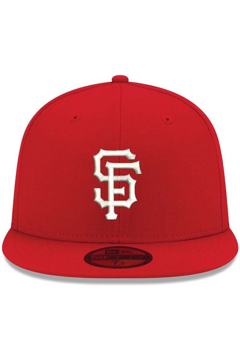 Men's New Era Red San Francisco Giants White Logo 59FIFTY Fitted Hat, Alternate, color, Red
