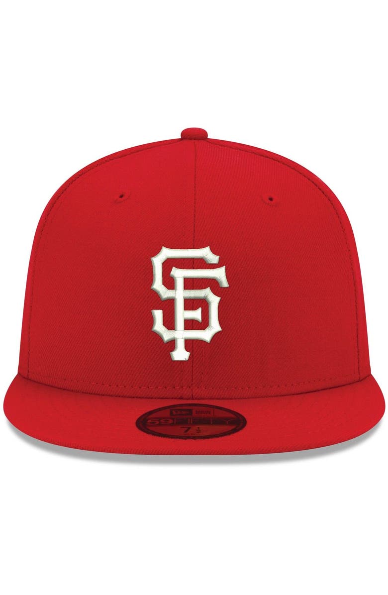 New Era Men's New Era Red San Francisco Giants White Logo 59FIFTY Fitted Hat, Alternate, color, Red